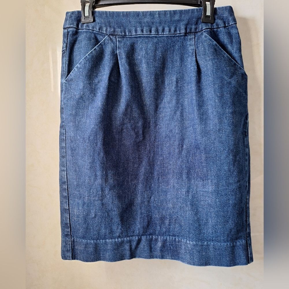 J.Crew 6 Denim Pencil Stretch Skirt - Picture 3 of 9